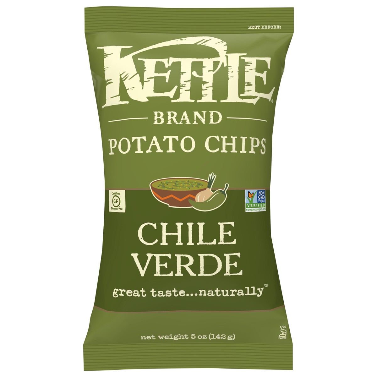 slide 1 of 8, Kettle Brand Chile Verde Potato Chips 5 oz, 5 oz