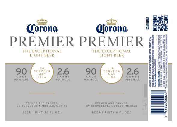 slide 10 of 10, Corona Premier Mexican Lager Light Beer, 4 pk 16 fl oz Cans, 4.0% ABV, 4 ct