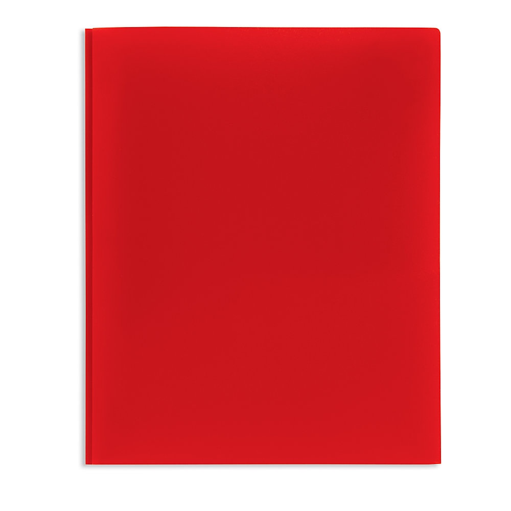 slide 1 of 2, Office Depot Brand School-Grade 3-Prong Poly Folder, Letter Size, Red, 1 ct