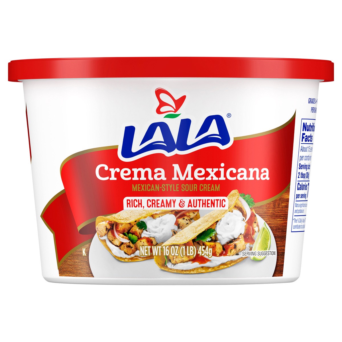 slide 1 of 9, LALA Mexican-Style Crema Mexicana Sour Cream 16 oz, 16 oz