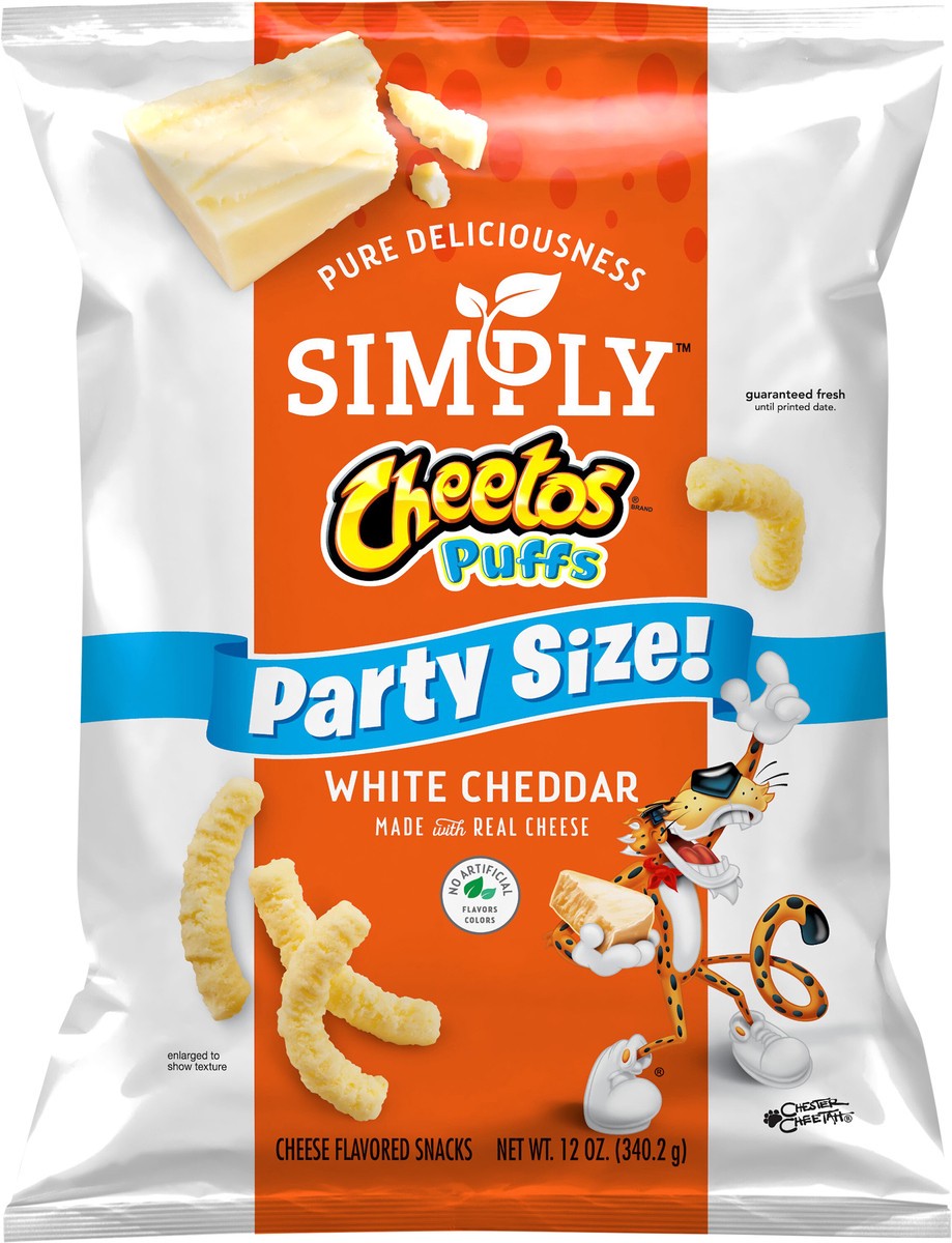 slide 5 of 6, Cheetos Simply Puffs White Cheddar Cheese Party Size Snacks, 12 oz