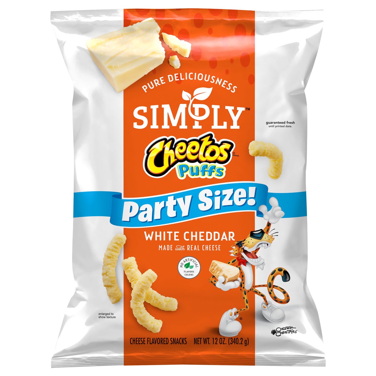 slide 2 of 6, Cheetos Simply Puffs White Cheddar Cheese Party Size Snacks, 12 oz