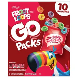 Kellogg's Froot Loops Go Packs Cereal, Kids Snacks, Lunch Snacks, Original, 9.5oz Box (10 Pouches)