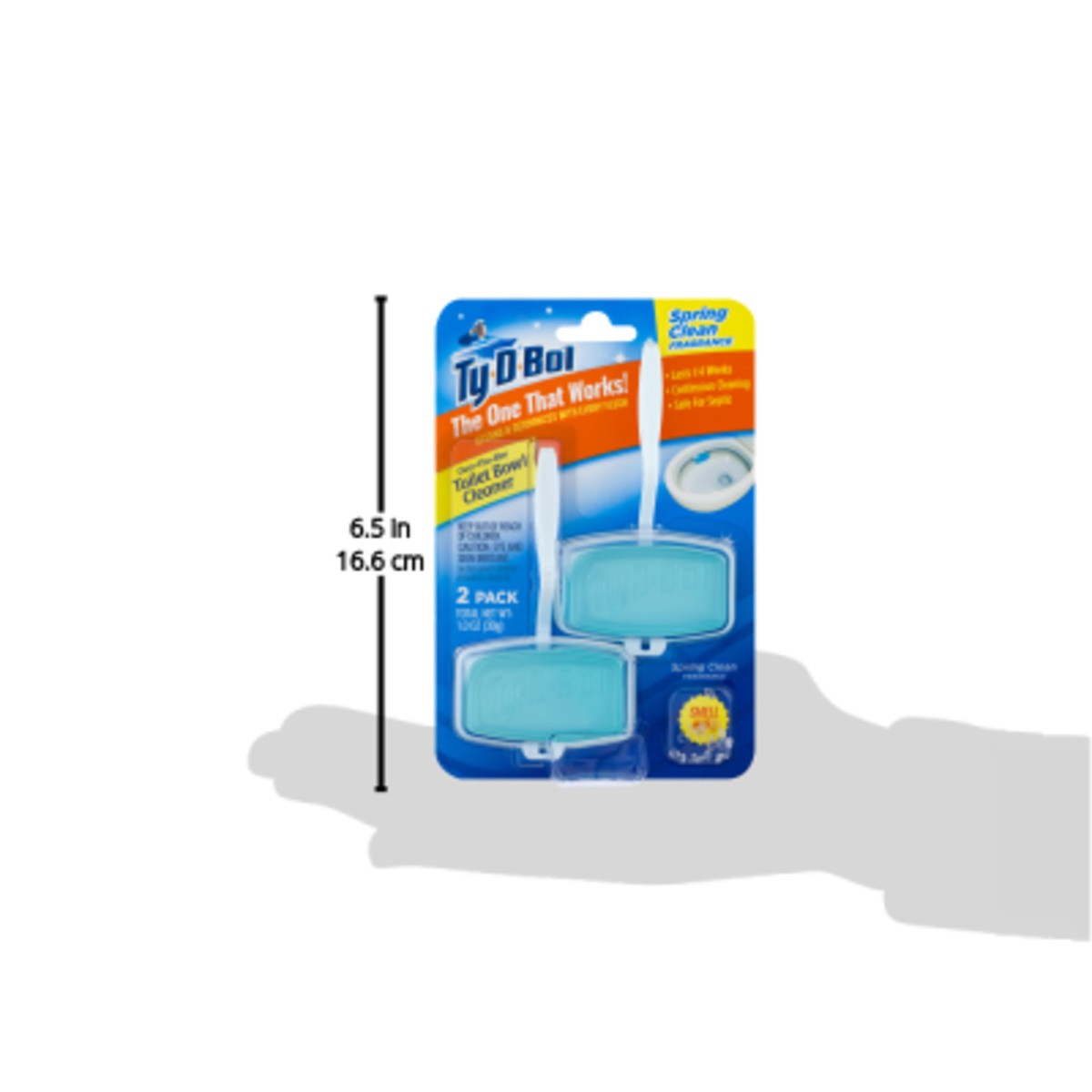 slide 3 of 9, Ty-D-Bol Over-The-Rim Toilet Bowl Cleaner Spring Clean, 2 ct