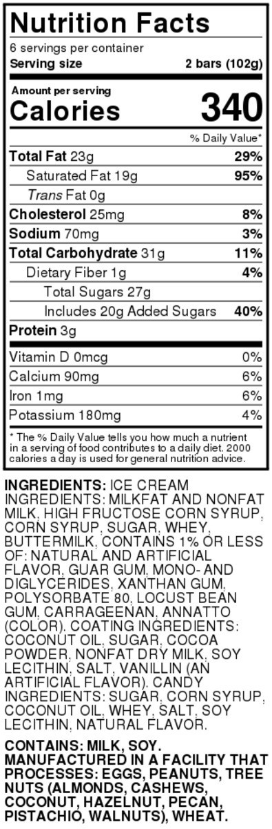 slide 4 of 9, Food Club Toffee Flavored Ice Cream Bars With Milk Chocolate Flavored Coating & Toffee Candy, 12 ct