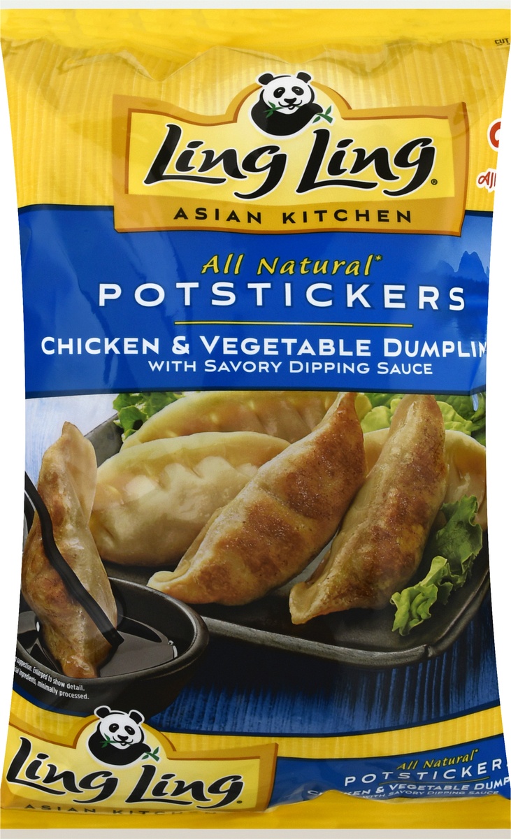 slide 6 of 9, Ling Ling All Natural Chicken & Vegetable Potstickers 56 oz, 