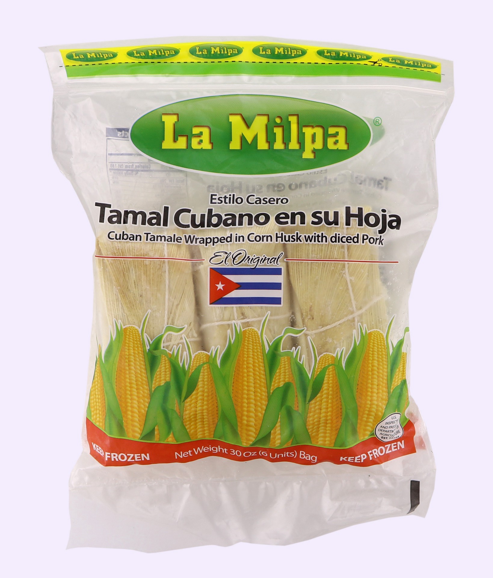 slide 1 of 1, La Milpa Cuban Tamale Wrapped In Corn Husk With Diced Pork, 6 ct