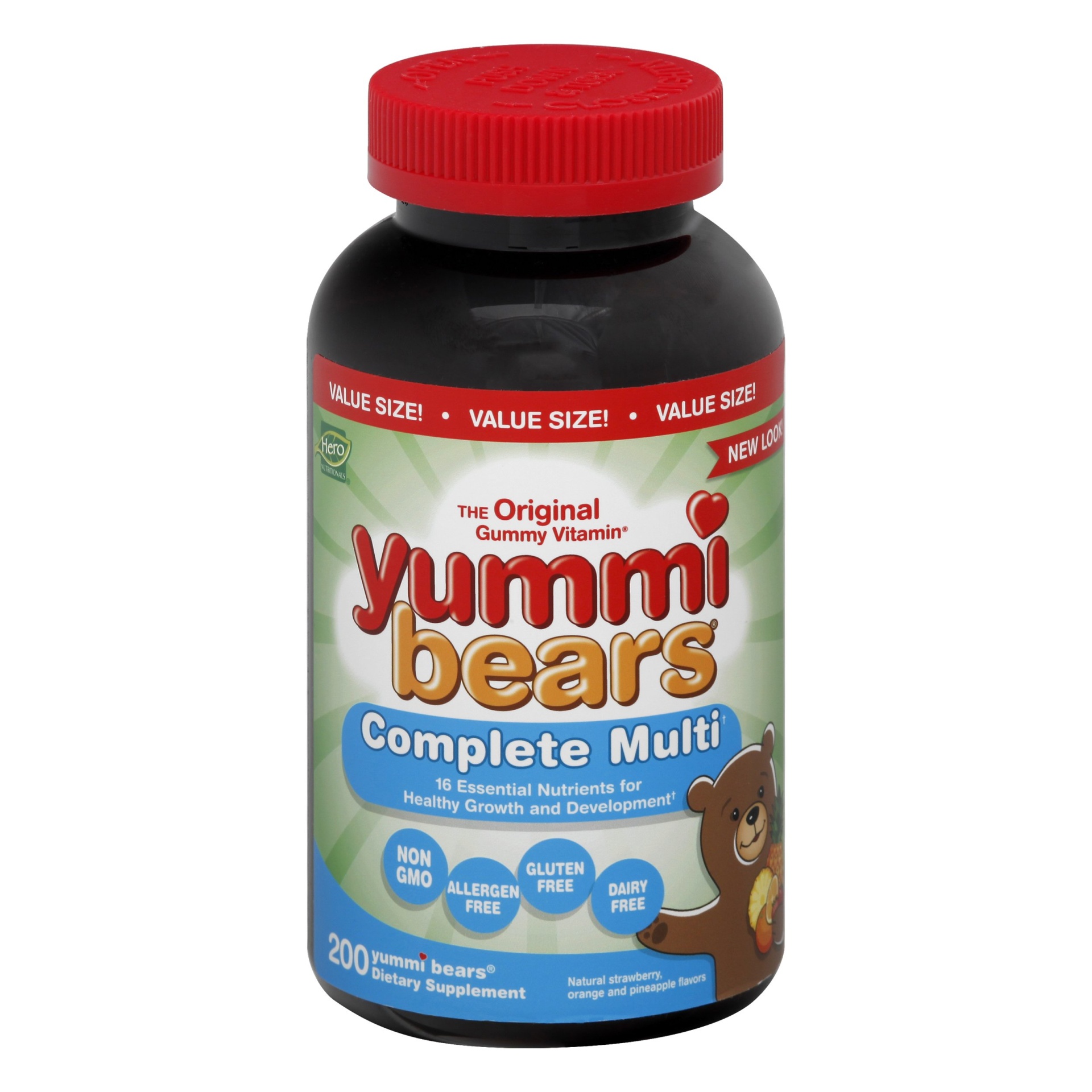 slide 1 of 1, Hero Nutritionals Multi Vitamin Mineral Yummi Bears Assorted, 200 ct