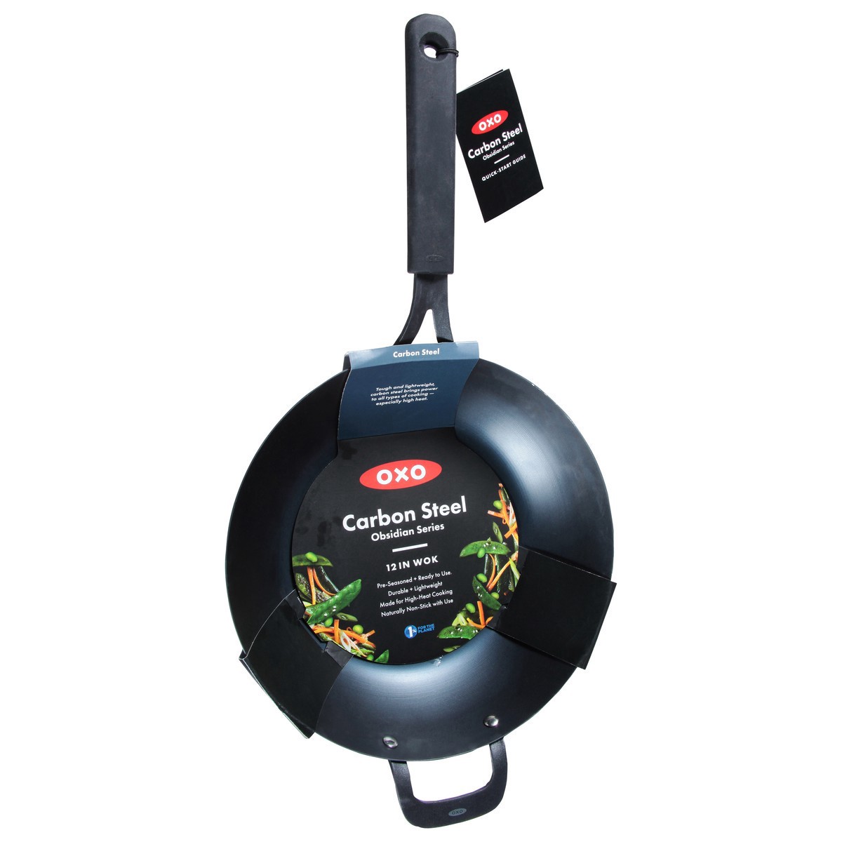 slide 9 of 10, Oxo Obsidian Wok 12In Carbon Steel, 1 ct