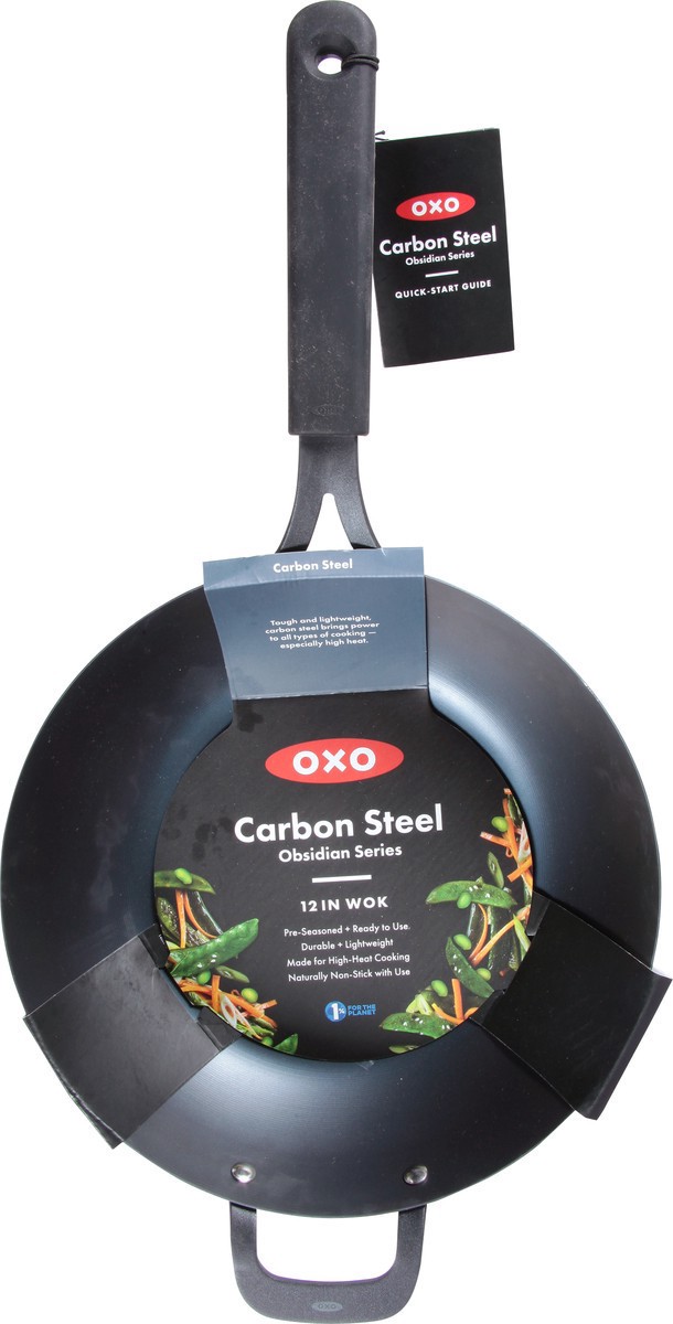 slide 7 of 10, Oxo Obsidian Wok 12In Carbon Steel, 1 ct