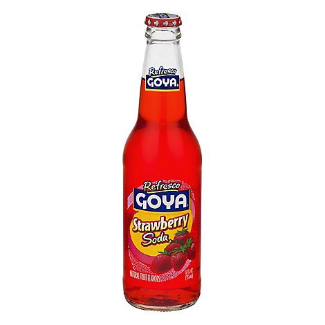 slide 1 of 1, Goya Refresco Soda Strawberry Bottle - 12 Fl. Oz., 12 fl oz