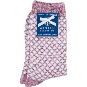 slide 1 of 1, CVS Health Women's Fuzzy Check Crew Socks, Assorted, 1 ct