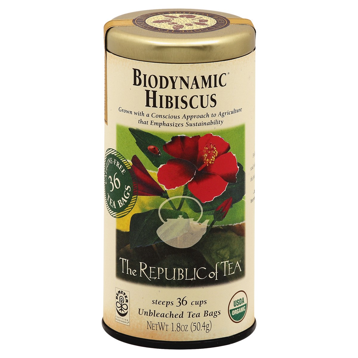 slide 3 of 3, The Republic of Tea Biodynamic Hibiscus- 1.8 oz, 1.8 oz