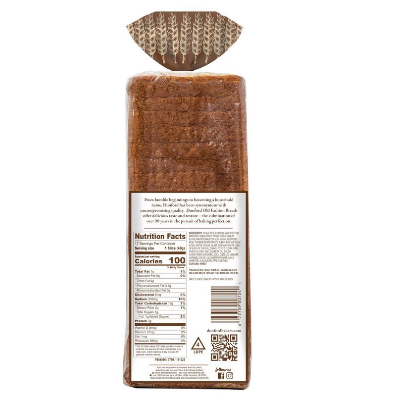 slide 2 of 3, Franz Dunford Bakeries Old Fashioned Wheat Bread - 24oz, 24 oz