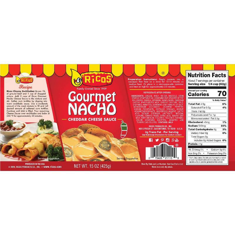 slide 2 of 4, Ricos Gourmet Nacho Cheddar Cheese Sauce - 15oz, 15 oz