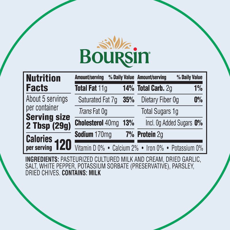slide 3 of 10, Boursin Garlic and Fine Herbs Gourmet Cheese - 5.3oz, 5.3 oz