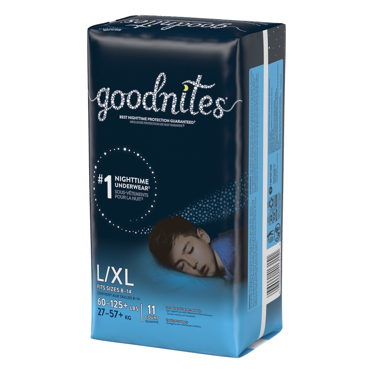 slide 9 of 9, GoodNites Nighttime Boys L/XL (60-125+ lbs) Underwear 11 ea, 11 ct