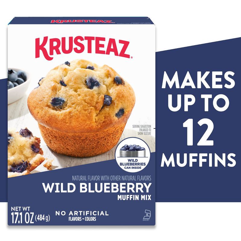slide 2 of 10, Krusteaz Wild Blueberry Muffin Mix - 17.1oz, 17.1 oz