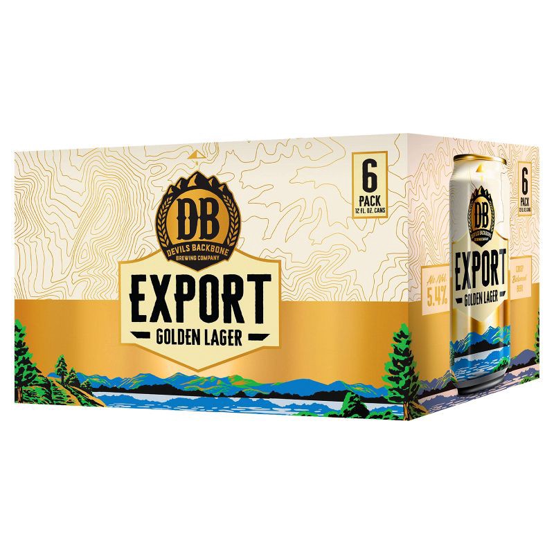 slide 1 of 1, Devils Backbone Brewing Company Devils Backbone Export Golden Lager Beer - 6pk/12 fl oz Cans, 6 ct; 12 fl oz