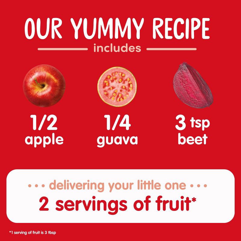 slide 3 of 9, Happy Baby Organics Clearly Crafted Stage 2 Apples, Guavas & Beets - 4oz, 4 oz