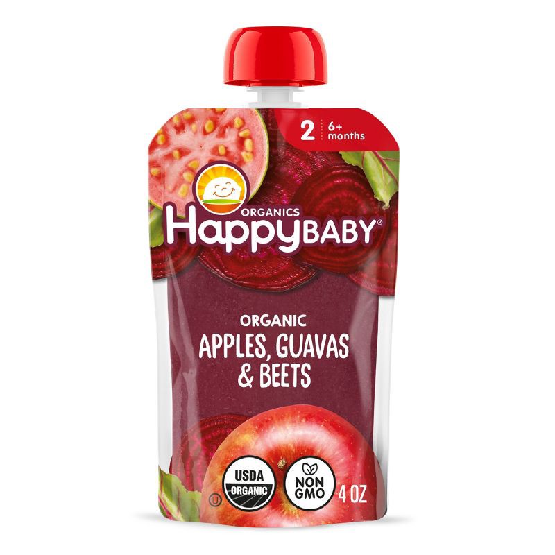 slide 1 of 9, Happy Baby Organics Clearly Crafted Stage 2 Apples, Guavas & Beets - 4oz, 4 oz
