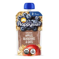 Happy Baby Organics Clearly Crafted Stage 2 Apples, Blueberries & Oats - 4oz