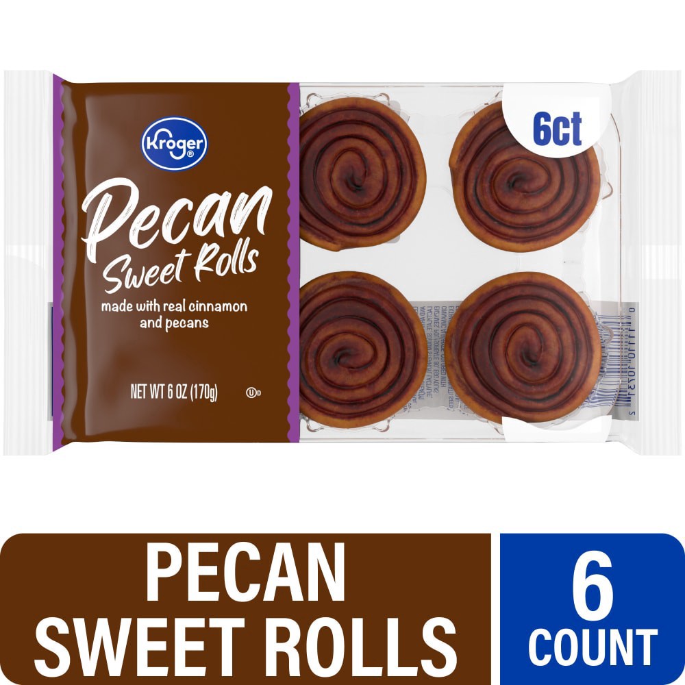slide 1 of 6, Kroger Pecan Sweet Roll Ups, 6 oz