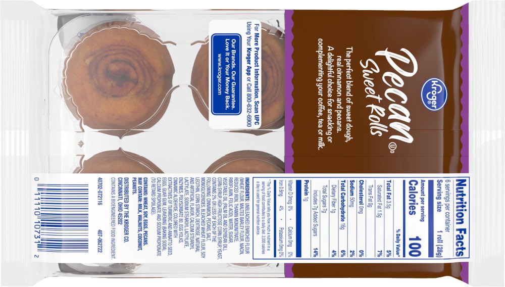 slide 5 of 6, Kroger Pecan Sweet Roll Ups, 6 oz