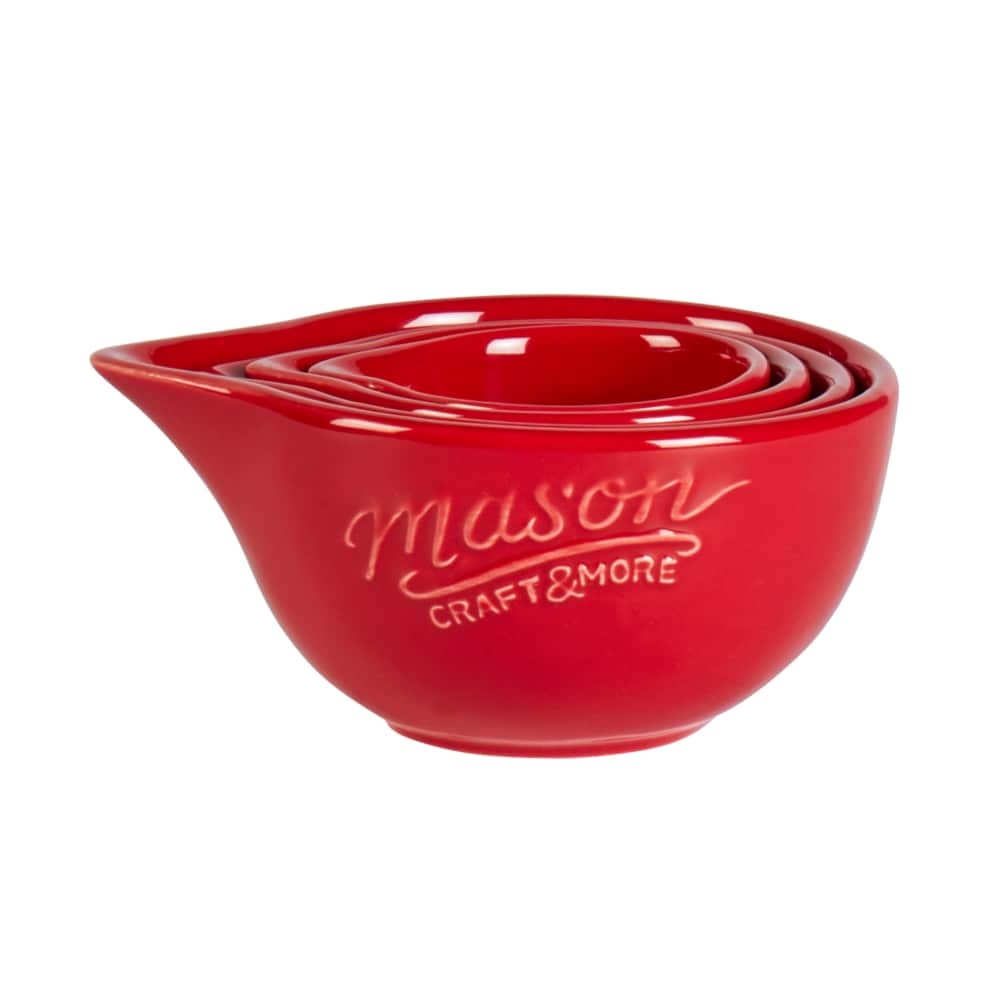 slide 1 of 1, Mason Craft & More Measuring Cup Set - Red, 4 ct