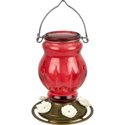 Nature's Way Antique Gravity Hummingbird Feeder - Red