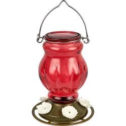 Nature's Way Antique Gravity Hummingbird Feeder - Red