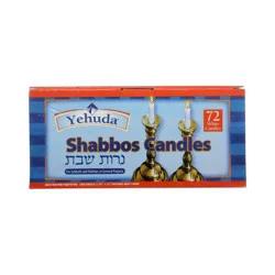 Yehuda White Shabbos Candles 72 ea