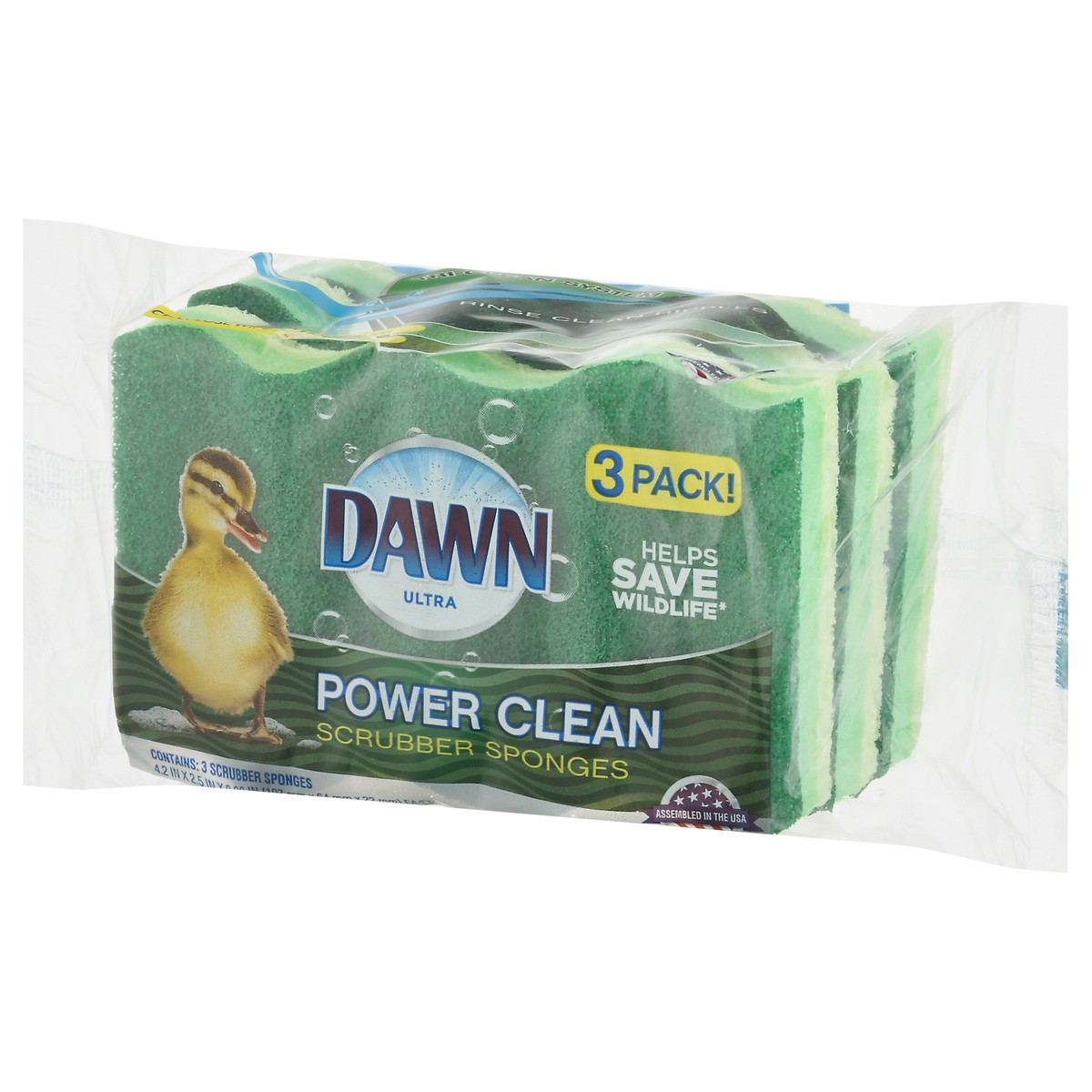 slide 2 of 9, Dawn Power Clean Scrubber Sponge, 3 ct