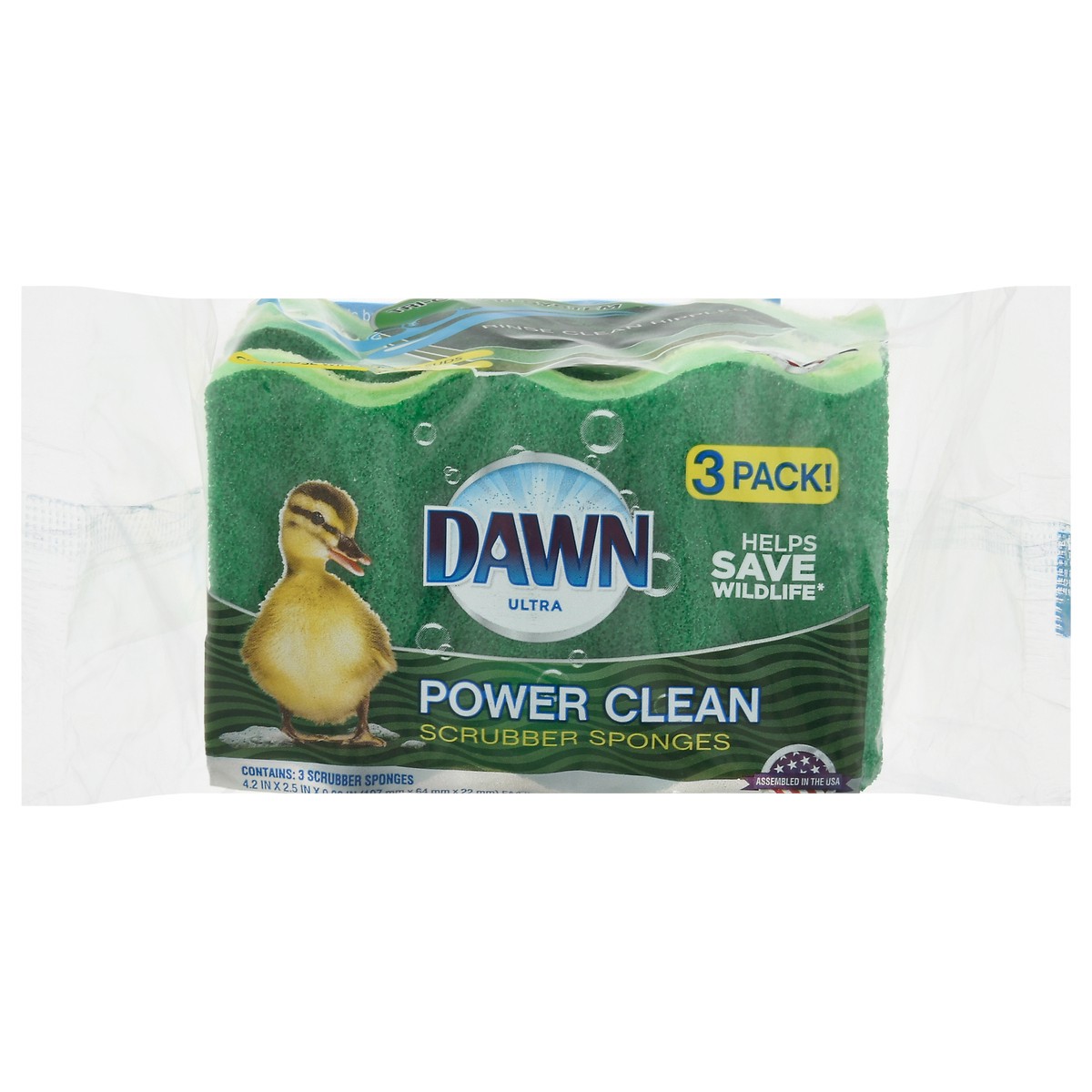 slide 1 of 9, Dawn Power Clean Scrubber Sponge, 3 ct