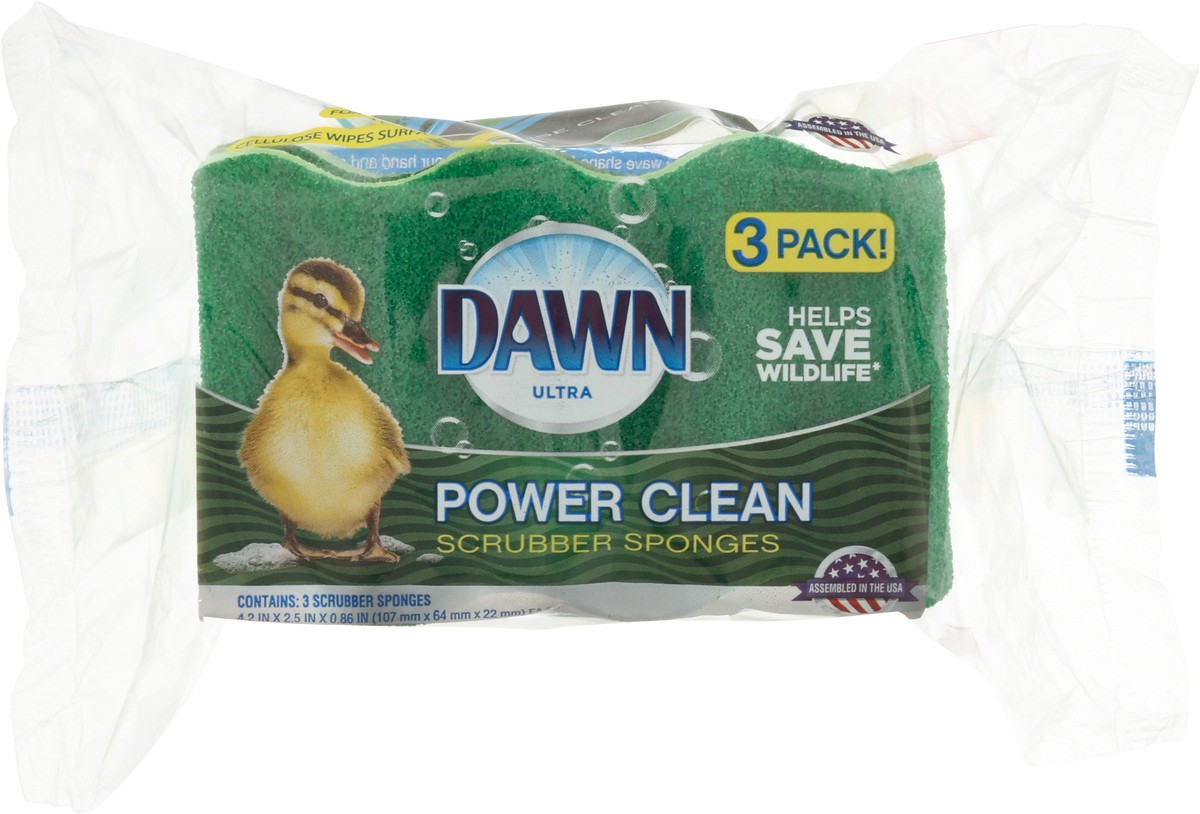 slide 3 of 9, Dawn Power Clean Scrubber Sponge, 3 ct