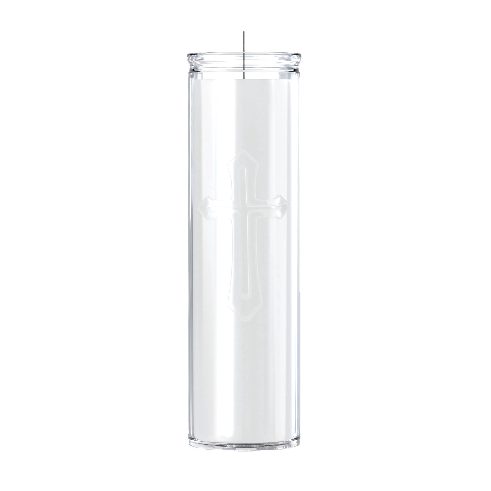 slide 1 of 1, House of Velas Cross Candle - White Wax, 9.6 oz