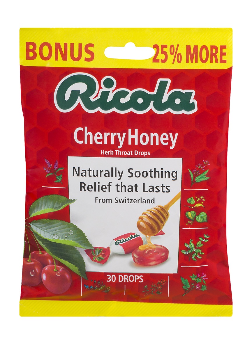 slide 1 of 1, Ricola Cherry Honey Herb Throat Drops, 24 ct