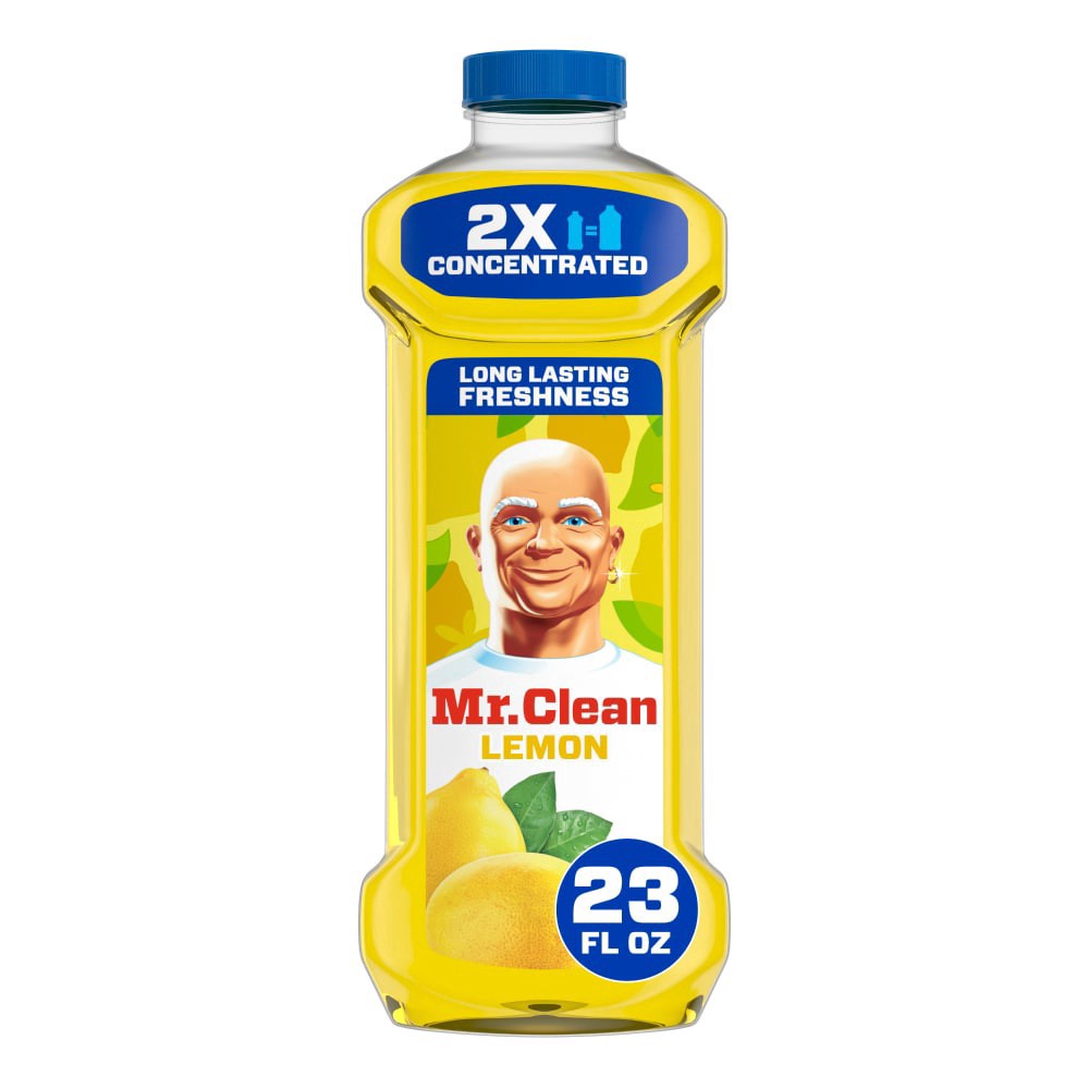 slide 1 of 1, Mr. Clean 2X Concentrated Multi Surface Cleaner with Lemon Scent, All Purpose Cleaner, 23 fl oz, 23 fl oz