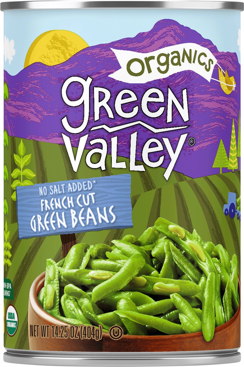 slide 2 of 7, Green Valley Organics Organic French Cut Green Beans, 14.25 oz