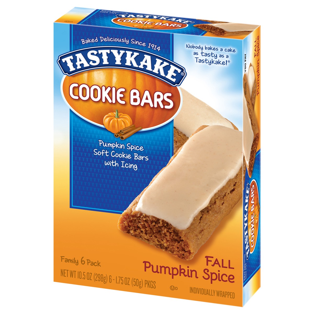 slide 2 of 9, Tastykake Fall Pumpkin Spice Cookie Bars 6 - 1.75 oz ea, 6 ct