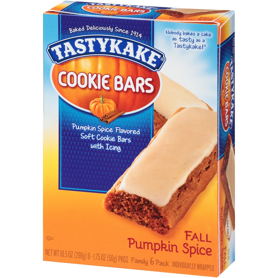 slide 3 of 8, Tastykake Pumpkin Spice Cookie Bars, 10.5 oz