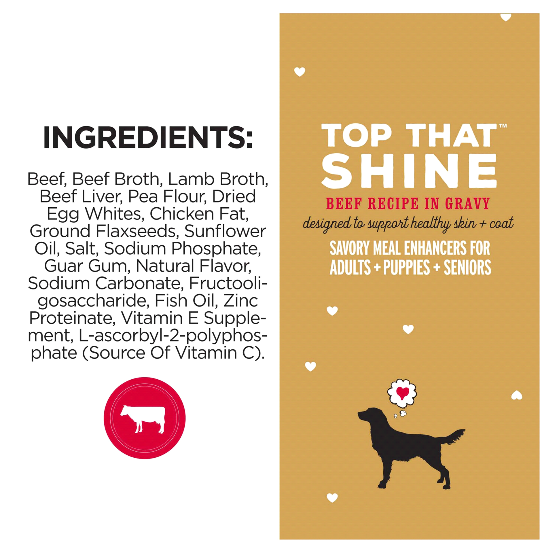 slide 12 of 29, I and Love and You Top That Wet Dog Food Topper Shine Beef Recipe In Gravy - 3oz, 3 oz