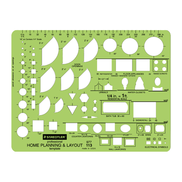 slide 1 of 1, STAEDTLER Mars Template, Home Planning & Layout, 1 ct