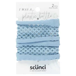 scünci Scunci Consciously-Minded Perforated Ponytailers, Blue