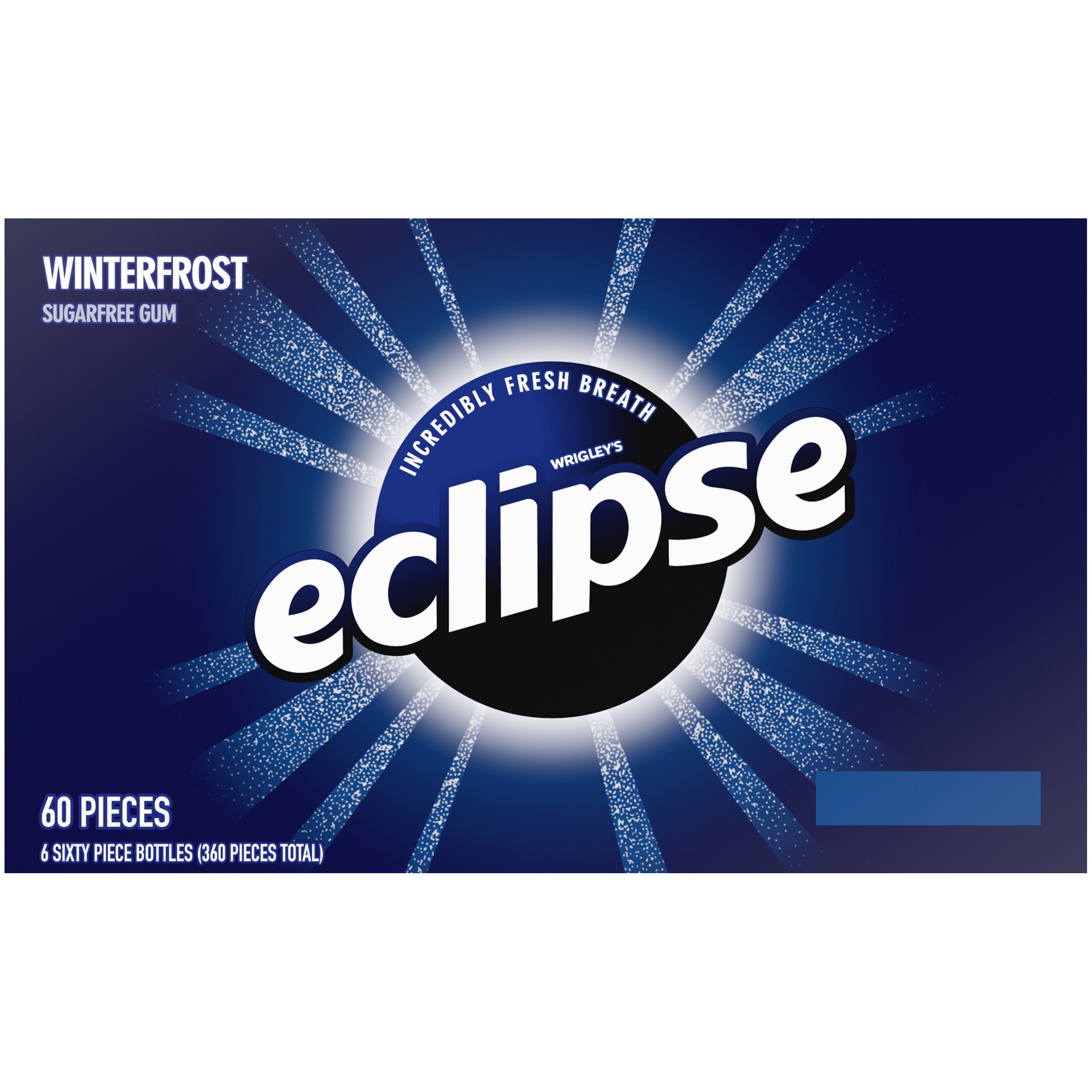 slide 4 of 5, Eclipse Winterfrost Sugarfree Gum, 60 piece bottle 6-Pack, 360 pc