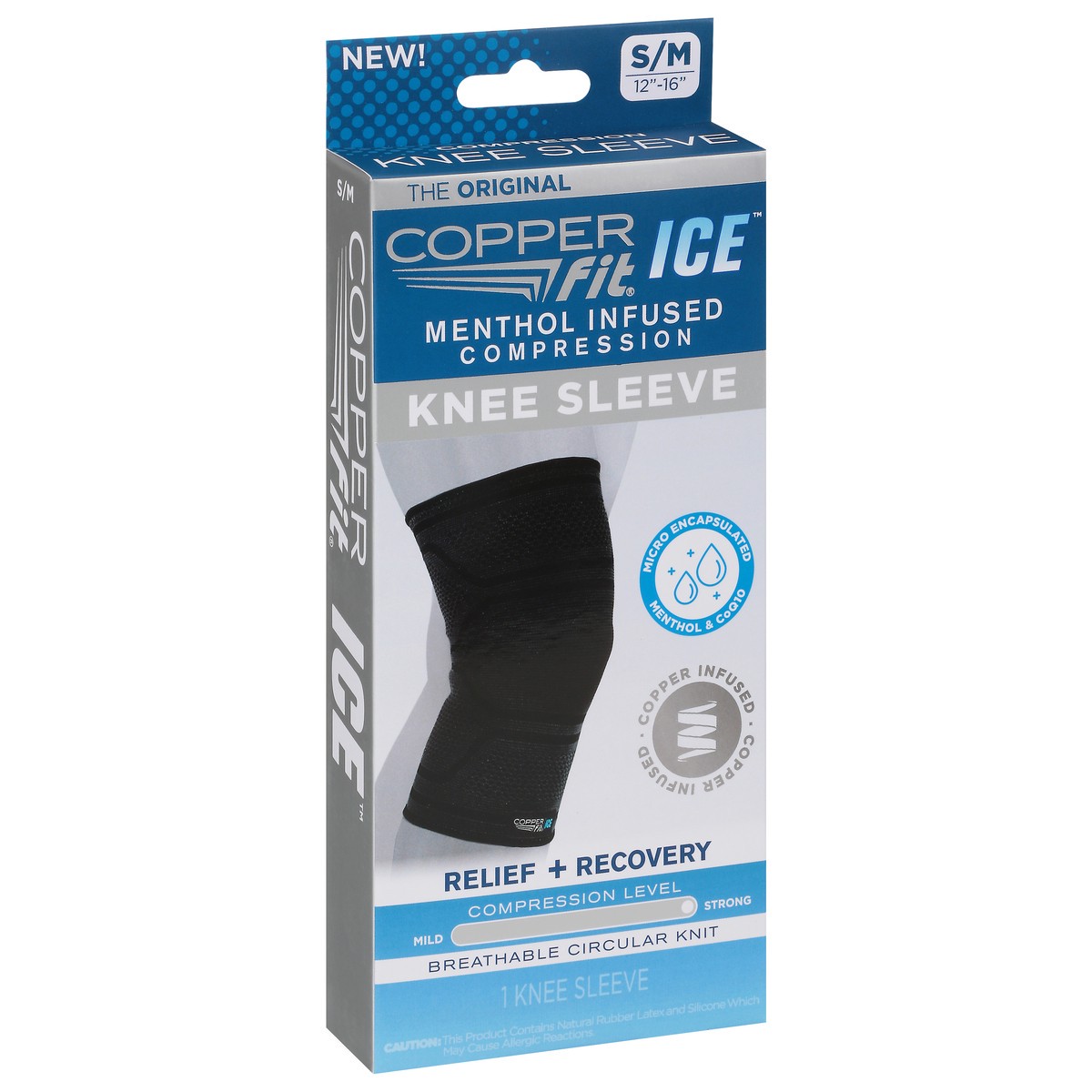 slide 9 of 10, Copper Fit Ice Unisex S/M Knee Sleeve 1 ea, 1 ct
