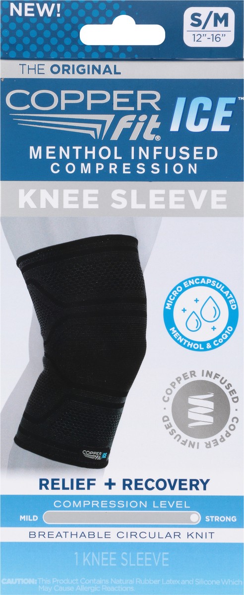 slide 3 of 10, Copper Fit Ice Unisex S/M Knee Sleeve 1 ea, 1 ct
