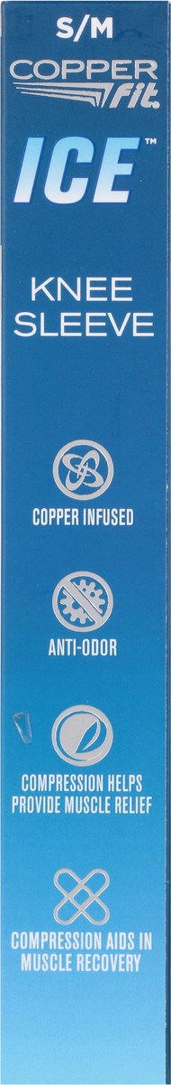slide 8 of 10, Copper Fit Ice Unisex S/M Knee Sleeve 1 ea, 1 ct
