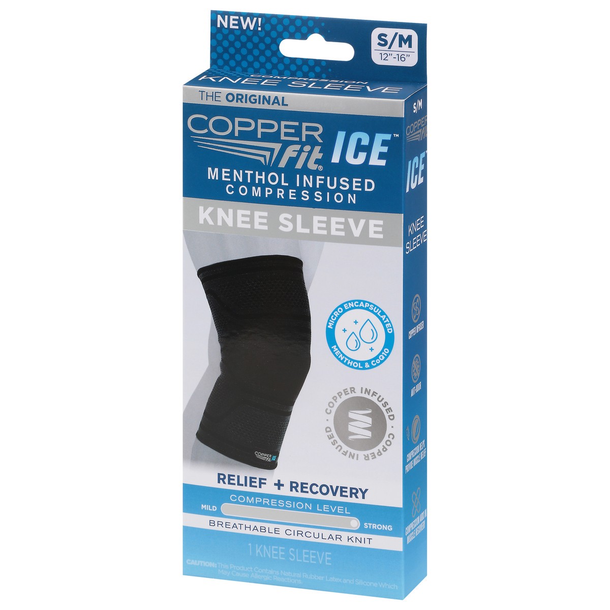 slide 10 of 10, Copper Fit Ice Unisex S/M Knee Sleeve 1 ea, 1 ct