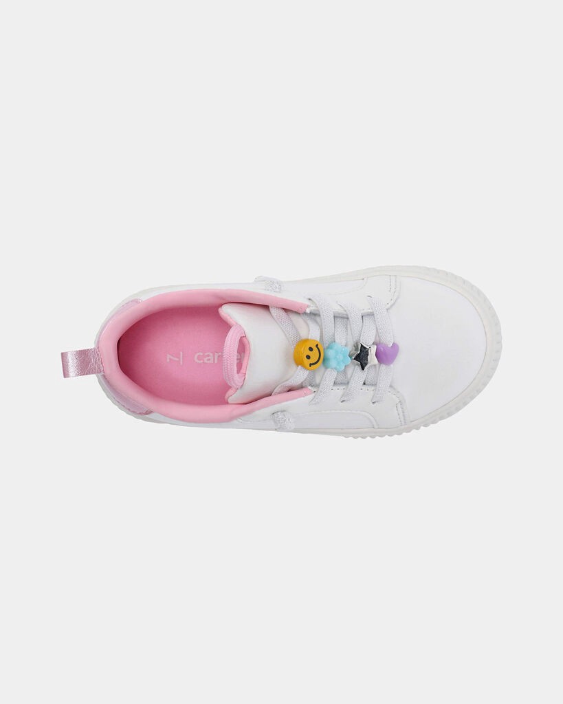 slide 3 of 6, Carter's Carters Toddler Girl Charm Casual Shoes - White/Pink White/Pink 7, 1 ct